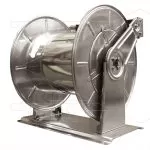 Ramex – slanghaspel – 60 meter – 400 bar – RVS – Verstelbaar uiloopvenster – Inclusief swivel – Automatisch oprollend