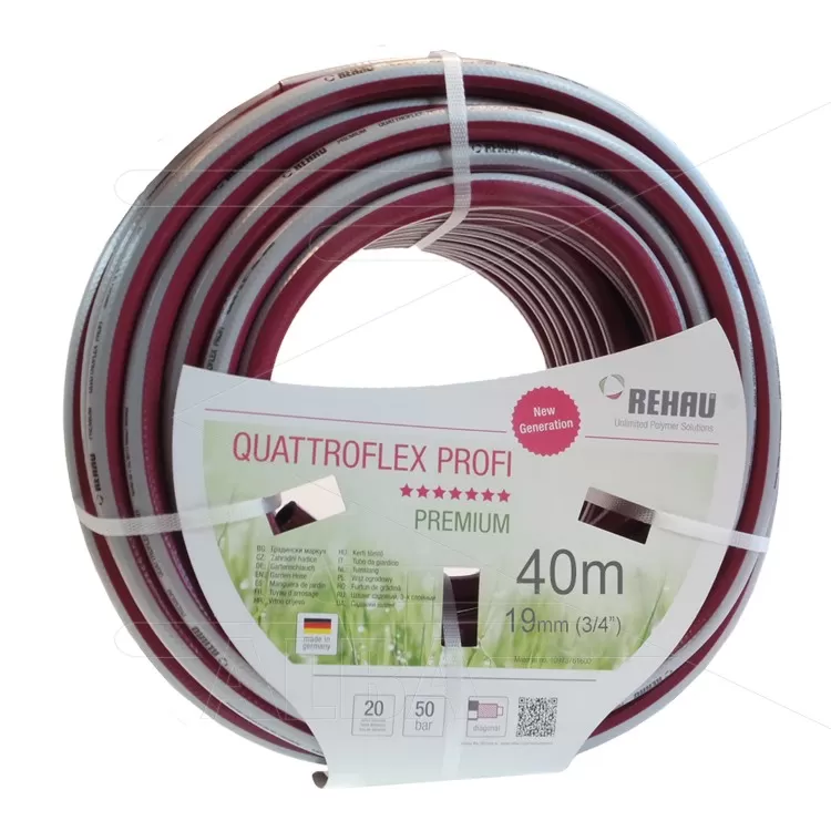 Quattroflex Profi - waterslang - lagedruk - 19mm (3/4") - rol à 40m - Temp: -20° tot 60°C - max 45 Bar - Afbeelding 1