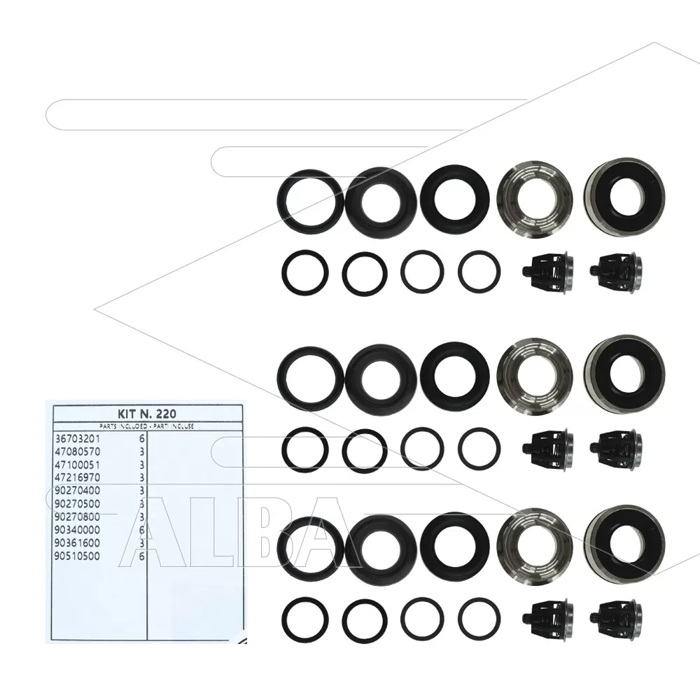 Kit 220 - Complete afdichtingsset met kleppen Ø20mm - voor ombouw naar Serie 47 (V)HT - Afbeelding 1