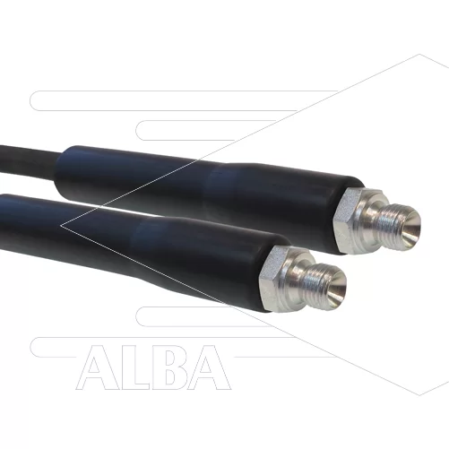 HD-slang zwart 1/4 - Flexy - 1SN - 15m - 2x 1/4"bu - geen KBS - 300 Bar - Afbeelding 1