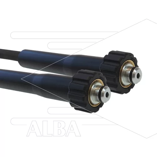 Hogedrukslang - 1SC-DN06 (1/4") - zwart - 250 Bar - Ø12,2mm - 150°C - 15m - 2x M22x1,5 W vlak - 2x KBS - Afbeelding 1