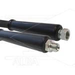 Hogedrukslang – 1SN-DN10 (3/8″) – zwart – 210 Bar – Ø15,6mm – 150°C - 10m - 3/8"W x 3/8"bu - 2x KBS