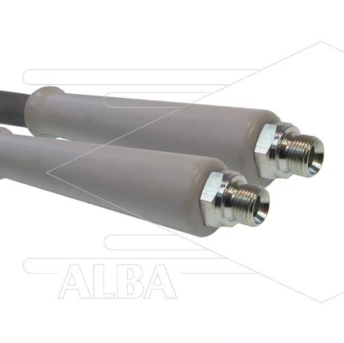 Hogedrukslang - 1SC-DN12 (1/2") - grijs - 180 Bar - Ø19,1mm - 150°C - 10m - 2x 3/8"bu - 2x  KBS - Afbeelding 1