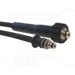 Hogedrukslang – 1SN Plus - DN08 (5/16″) – zwart – 315 Bar – Ø19,1mm – 150°C - 20m - M22x1,5 W conisch geel x Ø11mm RVS nippel en lager