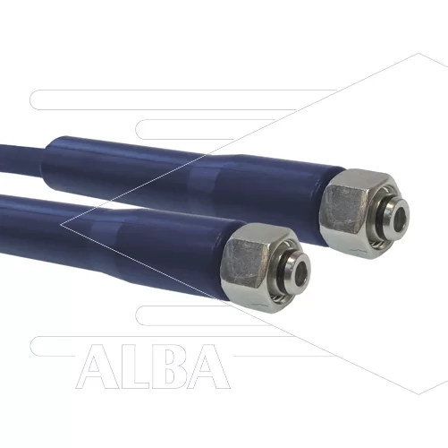 Hogedrukslang - 1SC-DN06 (1/4") - blauw - 250 Bar - Ø12,2mm - 150°C - 5m - 2x M14x1,5 (8L) DKOL - 2x KBS - Afbeelding 1