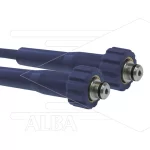 Hogedrukslang - 1SC-DN08 (5/16") - blauw - 250 Bar - Ø13,5mm - 150°C - 10m - 2x M22x1,5 W vlak - 2x KBS