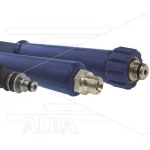 Hogedrukslang - 1SC-DN10 (3/8") - blauw - 210 Bar - Ø15,6mm - 150°C - 20m - M22x1,5 W x 3/8"bu RVS - 2x KBS