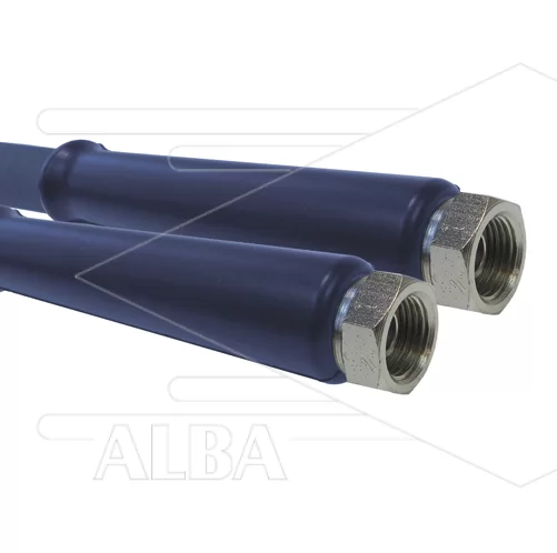 Hogedrukslang - 1SC-DN10 (3/8") - blauw - 210 Bar - Ø15,6mm - 150°C - 22m - 2x 3/8"W - 1x KBS - Afbeelding 1