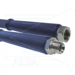 Hogedrukslang - 1SC-DN10 (3/8") - blauw - 250 Bar - Ø15,6mm - 150°C - 50m - 3/8"bu x 3/8"W - 1x KBS