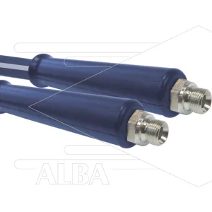 Hogedrukslang – Cleanfarm - DN12 (1/2") – blauw – 80 Bar – Ø21 mm – 150°C - 25m - 2x 1/2"bu RVS - 2x KBS