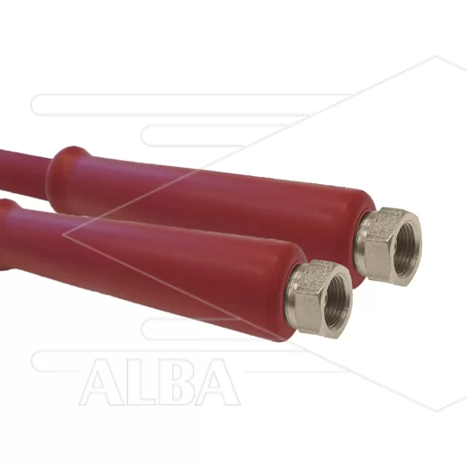 Hogedrukslang – 2SN - Plus - DN10 (3/8") – rood – 500 Bar – Ø17 mm – 150°C - 50m - 2x 3/8"W RVS - 2x KBS - Afbeelding 1