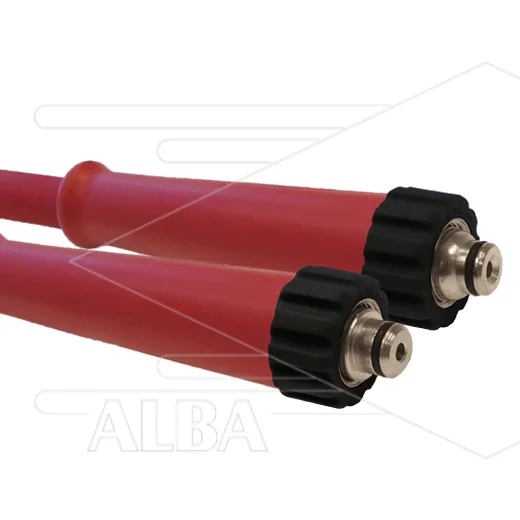 Hogedrukslang – 2SN - Plus - DN10 (3/8") – rood – 500 Bar – Ø17 mm – 150°C - 10m - 2 x M22x1,5W RVS - 2x KBS - Afbeelding 1