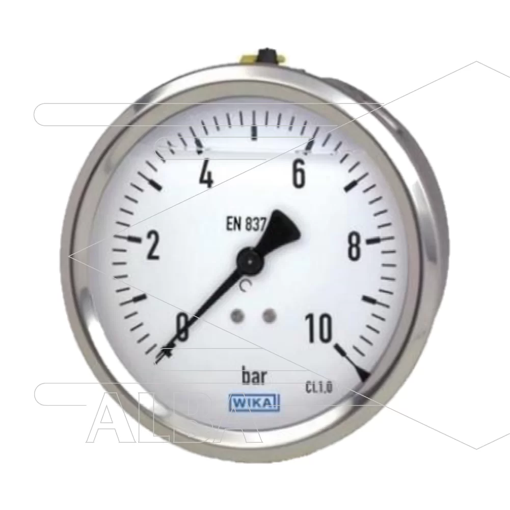 Manometer - Wika - 0-600 Bar - 1/4 bu - achteraansluiting - Ø63mm - Afbeelding 1