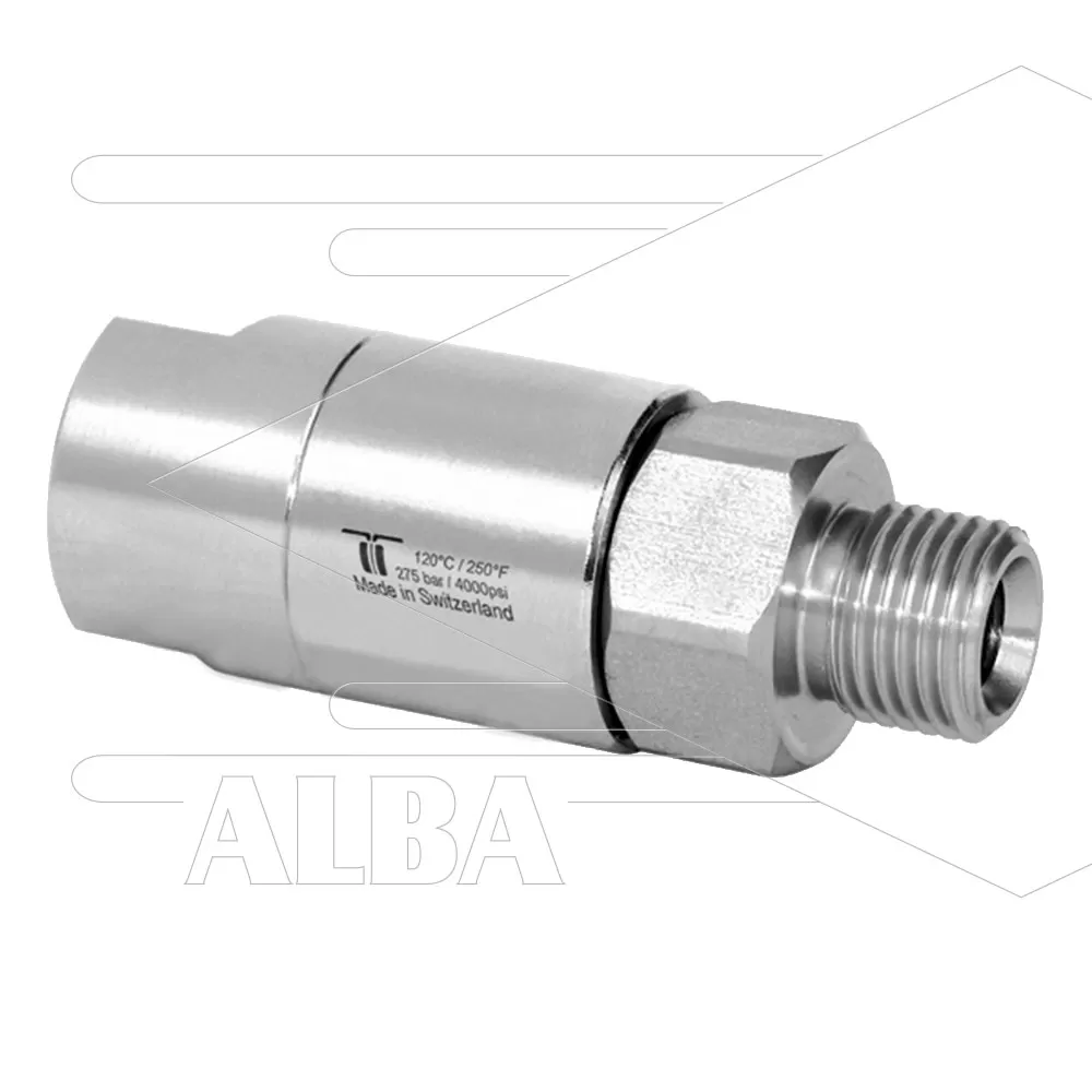 DGS Swivel - recht - 2 lagers - 1/4bi x 1/4"bu - 275bar - Afbeelding 1