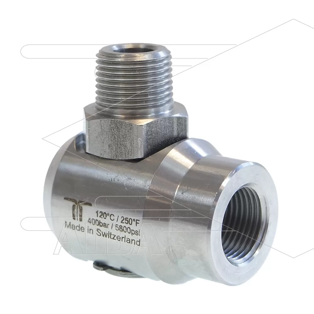 WDEI Swivel - haaks - 1 lager - 3/8 bi x 3/8" bu - 400bar - Afbeelding 1