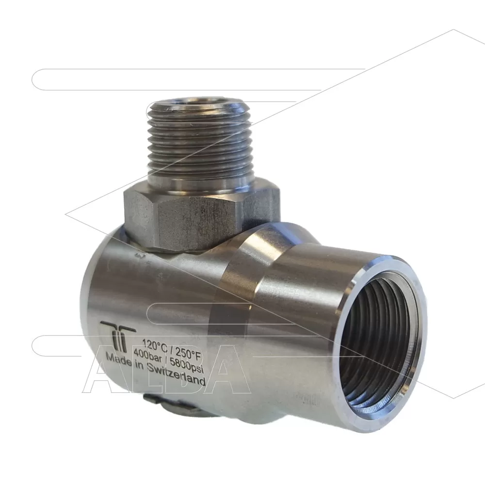 WDEI Swivel - haaks - 1 lager - 1/2 bi x 3/8" bu - 400 Bar - Afbeelding 1