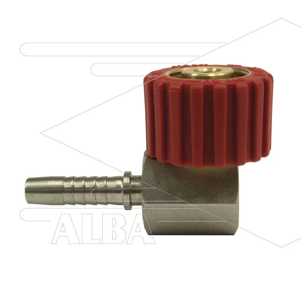 M22x1,5 - DKS - Wartel Rood - 5/16 perspilaar haaks - 1 lager - 250 Bar - Afbeelding 1