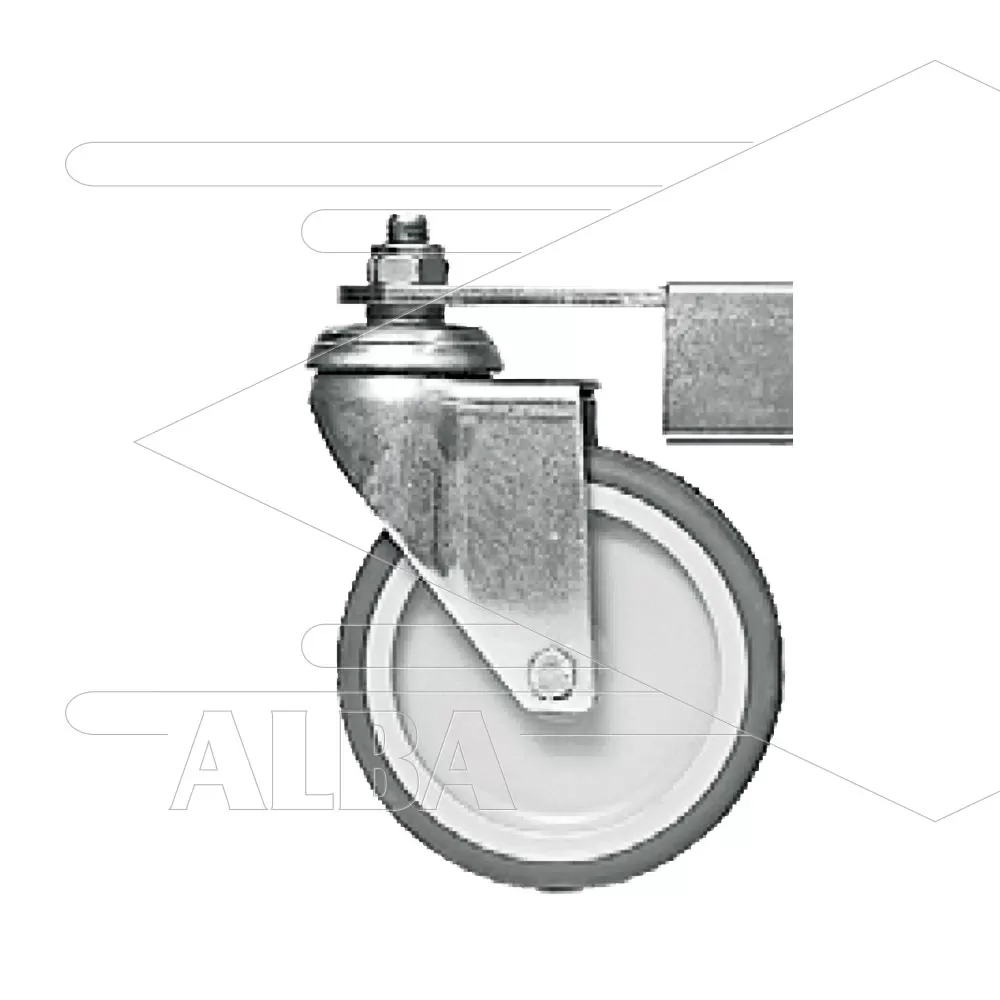 Zwenkwiel met RVS beugel - inbusbout M10 - Ø100mm - t.b.v: FL-AHB-KAU520/750 + FL-AH520/750 + FL-PH520/750 - Afbeelding 1
