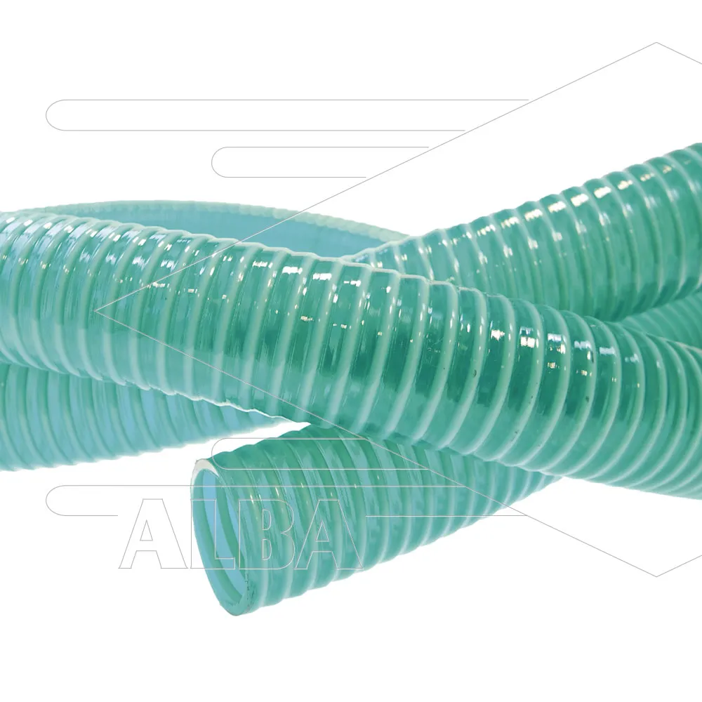 Zuigslang 1 1/2" - Ø38mm - PVC - groen met nylon spiraal - t.b.v. Slurrie zuiger - per meter - Afbeelding 1