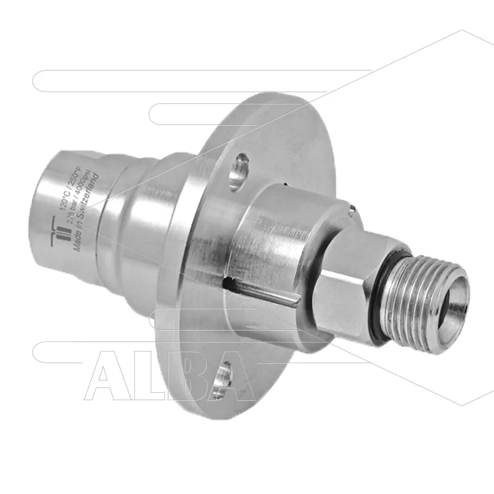 DXF Swivel - met flens - M22x1,5 bu x M12x1 bu - max 20 Bar - max 180°C - t.b.v: STM200 - Afbeelding 1