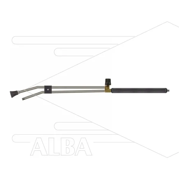 ST53-V dubbele lans t.b.v. vuilfrees - L=980mm - RVS - bovenknop - isolatie L=290mm - 400 Bar - max 80°C - 1/4" bu - Incl. lagedruknozzle - Afbeelding 1