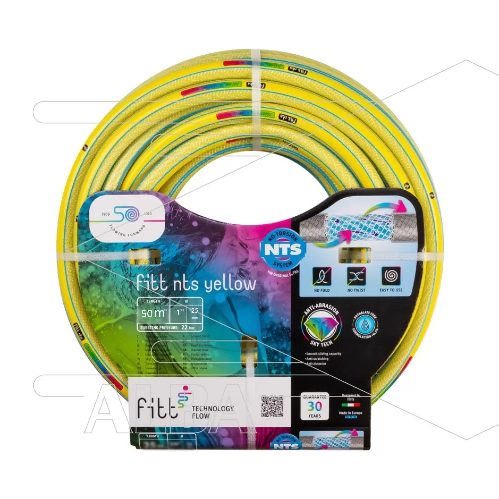 Fitt Yellow Plus - waterslang - lagedruk - 25mm (1") - rol à 50m - Temp: -20° tot 60°C - max 21 Bar - Afbeelding 1
