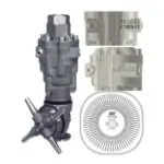 A80RA ATEX - tankreiniger - RVS303 - 30 tot 140 Bar - 70 tot 85 l/min - 7,0mm injectors kort - exclusief nozzles - nozzle type: 4 x 1/4" Npt - inlaat 3/4" bi - min. invoerdoorlaat Ø165mm