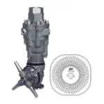A80R2 - tankreiniger - RVS303 - 30 tot 140 Bar - 30 tot 40 l/min - 4,0mm injectors - exclusief nozzles - nozzle type: 4 x 1/4" Npt - inlaat 3/4" bi - min. invoerdoorlaat Ø165mm - 60 t/m 120 tpm