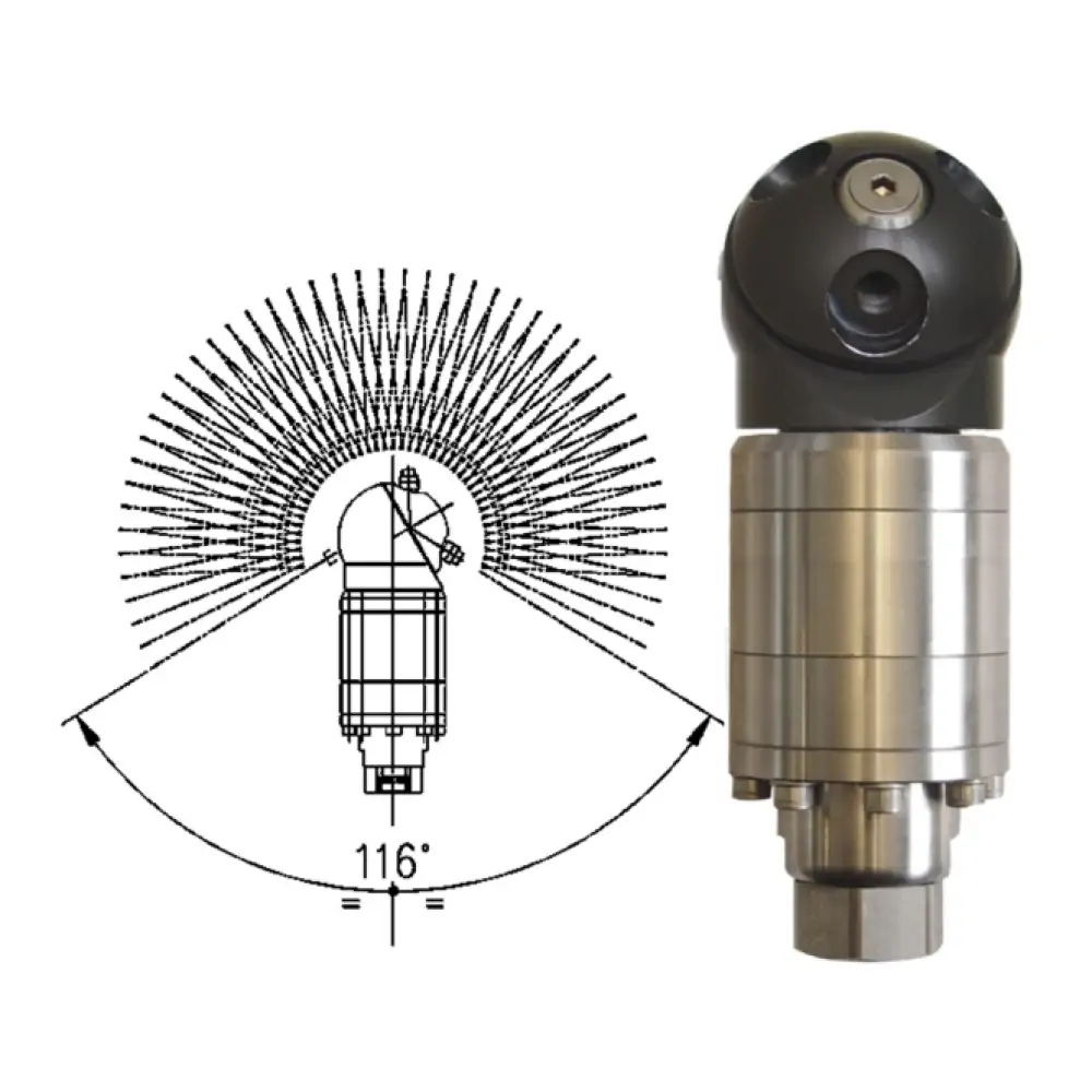 A42R - tankreiniger - 40 tot 140 Bar - 20 tot 30 l/min - exclusief nozzles - nozzle type: 3x 1/8" bu Npt - inlaat 1/2" bi - min. invoerdoorlaat Ø86mm - 29 t/m 36 tpm - Afbeelding 1