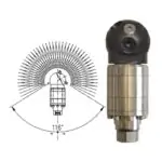 A42-R2 - tankreiniger - 40 tot 140 Bar - 20 tot 25 l/min - exclusief nozzles - nozzle type: 3 x 1/8" bu Npt - inlaat 1/2" bi - min. invoerdoorlaat Ø86mm - 110 t/m 180 tpm