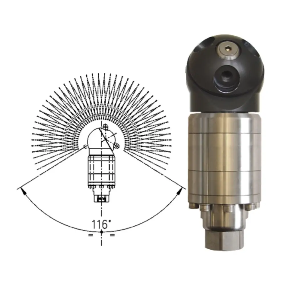A42-R2 - tankreiniger - 40 tot 140 Bar - 25 tot 30 l/min - exclusief nozzles - nozzle type: 3 x 1/8" bu Npt - inlaat 1/2" bi - min. invoerdoorlaat Ø86mm - 110 t/m 180 tpm - Afbeelding 1