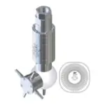 A300R - tankreiniger - RVS303 - 30 tot 70 Bar - 100 l/min - 5 x 5,0mm injectors - exclusief nozzles - nozzle type: 4 x 1/4" Npt - inlaat 1 1/4" bi - min. invoerdoorlaat Ø183mm