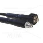 Hogedrukslang - 1SC-DN06 (1/4") - zwart - 250 Bar - Ø12,2mm - 150°C - 25m - M22x1,5 W vlak RVS x 3/8″bu RVS – 2x KBS